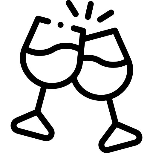 two glasses of wine are toasting with each other