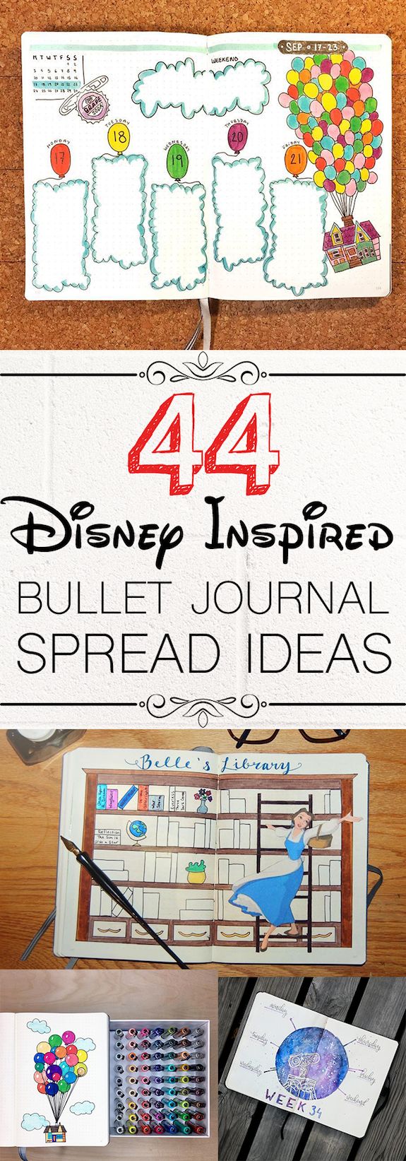 44 Disney Bullet Journal Spreads for Inspiration Bullet Journal Wishlist, Disney Bullet Journal, Bullet Journal Work, Bujo Layout, Bullet Journal Spreads, Bullet Journal Weekly Spread, Bullet Journal Ideas, Journal Spreads, Dot Journals