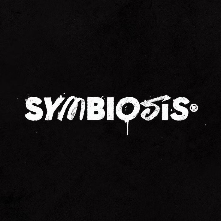 the logo for symboois is shown in white on a black background with blood splatters