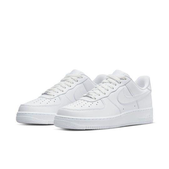 Nike Air Force 1 Low-top With Embossed Logo, Nike Air Force 1 Casual Streetwear With Embossed Logo, Nike Air Force 1 Leather With Embossed Logo Lace-up, Classic White Custom Sneakers With Embossed Logo, Nike Air Force 1 Sports Leather With Embossed Logo, Nike Air Force 1 Sports Shoes With Perforations, Nike Air Force 1 With Perforations For Sports, White Leather Nike Air Force 1 For Streetwear, Classic White Sneakers For Streetwear