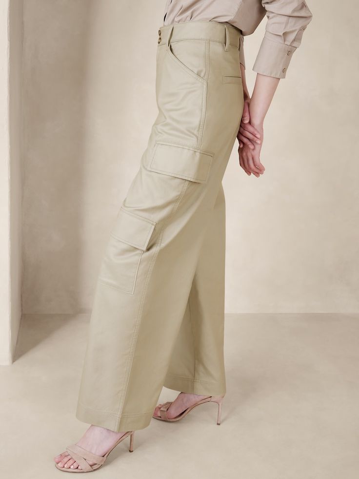 Twill Cargo Pant | Banana Republic Factory Solid Cargo Pants With Patch Pockets, Solid Color Full Length Cargo Pants With Patch Pockets, Work Pants With Cargo Pockets, Relaxed Fit Khaki Bottoms For Work, Full-length Cargo Work Pants, Full Length Wide Leg Work Pants With Patch Pockets, Full Length Work Pants With Cargo Pockets, Solid Utility Pants With Patch Pockets, Versatile Workwear Cargo Pants With Pockets