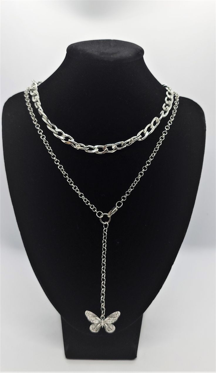 Our multi-layered necklaces are playful yet elegant and give you a classy look. Set in sparkly silver. This piece will definately standout. Features Item Type- Multi-layered Necklace Style Vintage Chain Type- Link Chain Material- Zinc Alloy Metal Color- Silver shipping weight 100g Please look below for shipping times: Canada Orders ship & arrive within 3 to 9 business days (CAN) International Orders may take up to 2-4 weeks for arrival. Rural cities may take longer to arrive. Some countries Silver Chunky Multi-strand Necklace, Silver Double Strand Necklaces With Delicate Chain, Silver Chunky Chain Long Necklace, Silver Double Strand Delicate Chain Necklace, Silver Multi-strand Chunky Chain Layered Necklace, Silver Multi-strand Metal Chain Necklace, Multi-strand Silver Chain Necklace, Multi-strand Silver Chain Necklace As Gift, Silver Multi-strand Layered Necklace With Chunky Chain