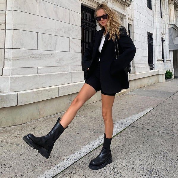 db6ebd0566994d14a1767f14eb6fba81desc53165047ri Mid Calf Boots Outfit, Calf Boots Outfit, Short Boots Outfit, Black Ankle Boots Outfit, Chunky Boots Outfit, Platform Boots Outfit, Summer Boots Outfit, Combat Boot Outfit, Fall Footwear