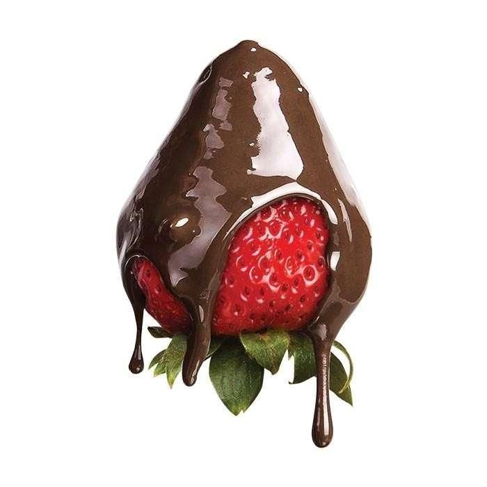 a chocolate covered strawberry with melted chocolate on top