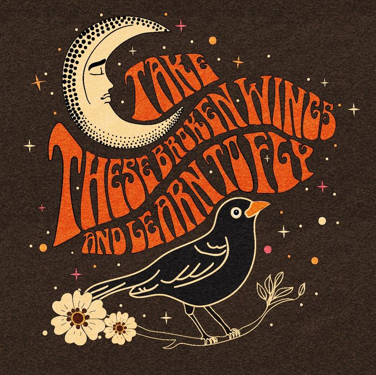 an orange and black bird sitting on top of a brown t - shirt with the words take