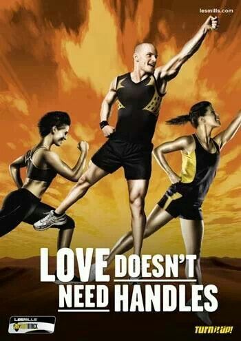 the poster for love doesn't need handles, featuring three runners in black and yellow