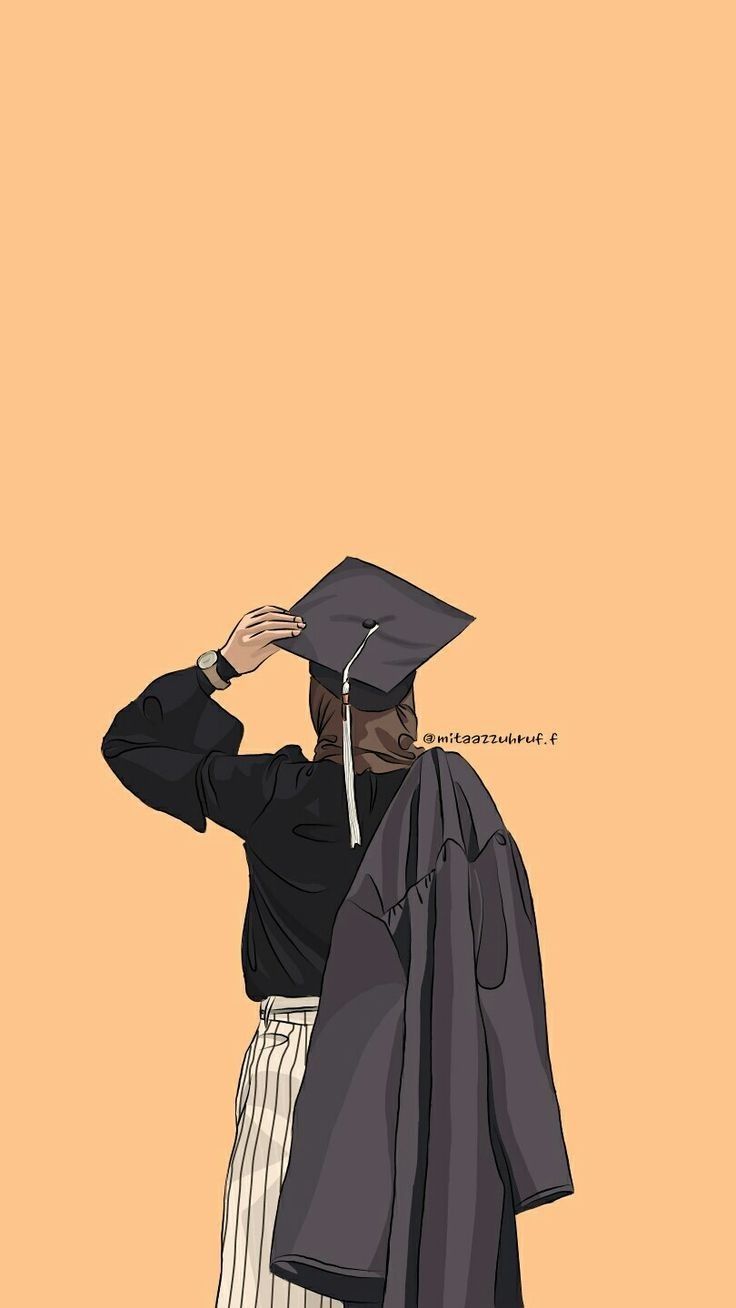 a man in a graduation cap and gown saluting to the side with his hand on his head