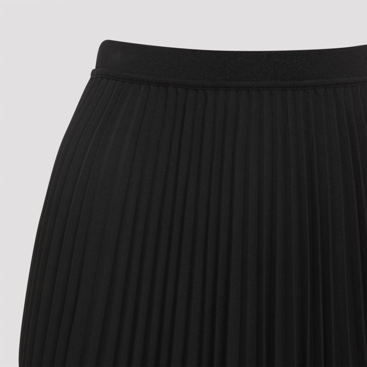 Theory Black Recycled Polyester Midi Skirt. Black polyester and cotton poplin, pleated all over, elastic waistband, A-line design, below-the-knee length. American Clothing Brands, Midi Skirt Black, Pleats Please Issey Miyake, Black Midi Skirt, Skirt Design, Yoga Wear, Skirt Suit, Made In China, Skirt Black