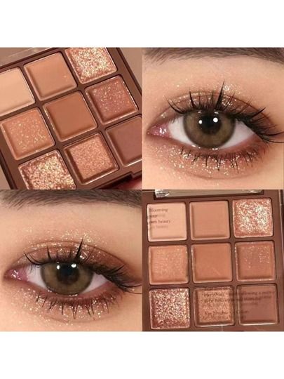 Makeup Without Powder, Makeup Eyeshadow Pallets, Chocolate Eyeshadow Palette, Chocolate Eyeshadow, Eye Highlighter, Makeup Pallets, Shiny Eyes, Glitter Eyeshadow Palette, Color Eyeshadow