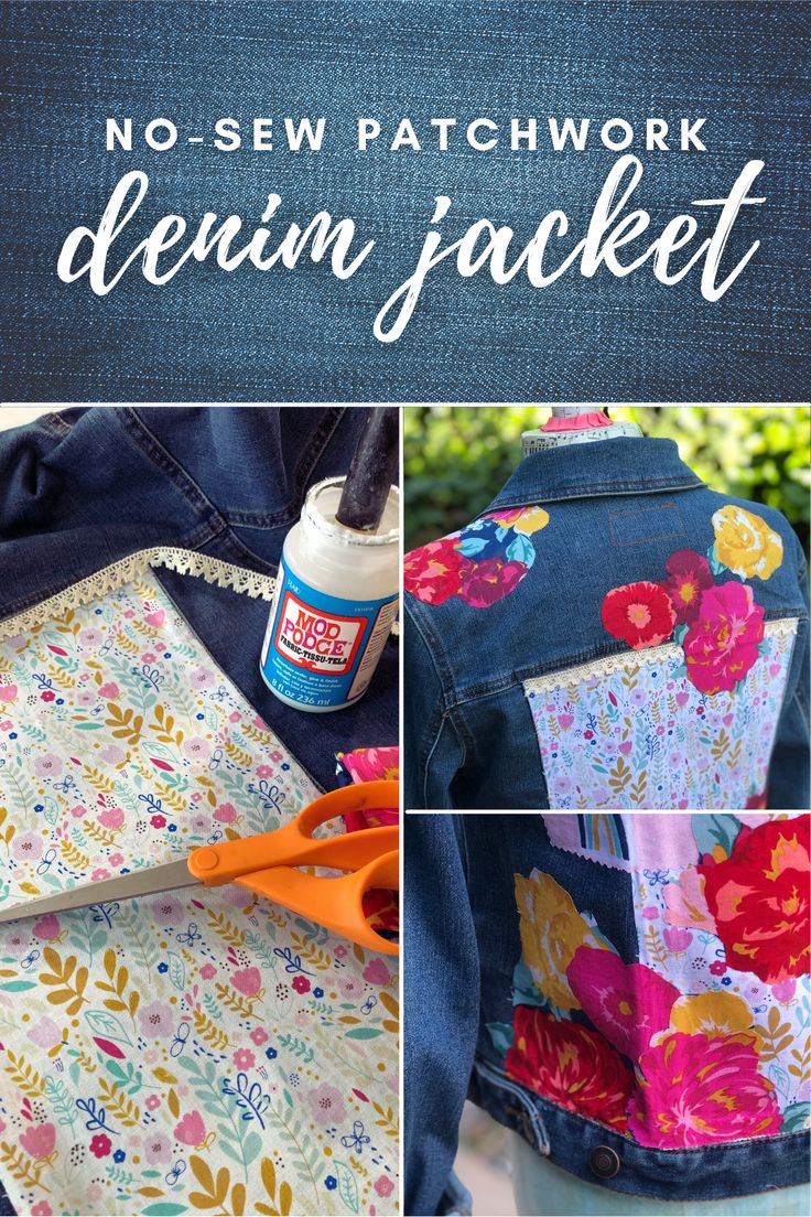 the instructions for how to sew patchwork denim jackets