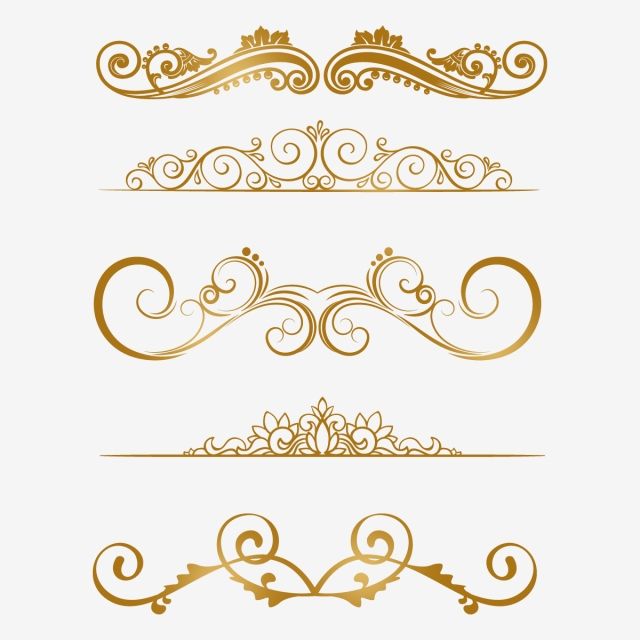 gold decorative elements on white background