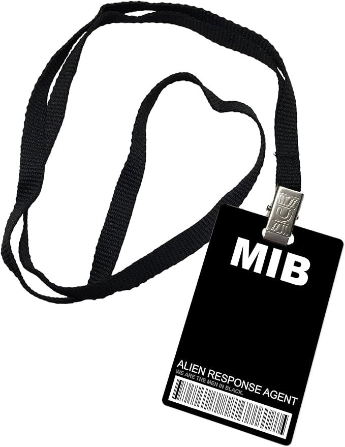 a black lanyard with an identification tag attached to it