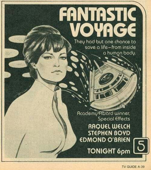 an advertisement for the movie fantastic voyage, featuring a woman with her hair in a bunt