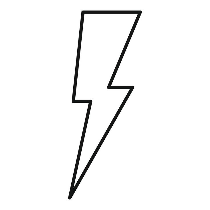 a black and white drawing of a lightning bolt