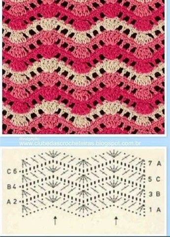 two pictures with different patterns on them, one is crocheted and the other has an