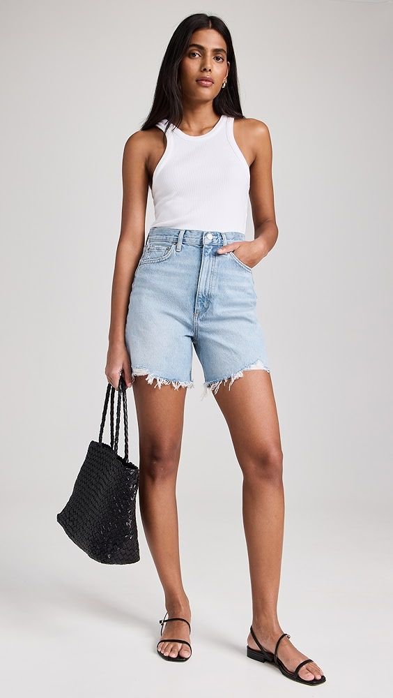 AGOLDE Stella High Rise Baggy Shorts | Shopbop Emme Parsons, Regenerative Farming, Minimal Chic Style, Casual Weekend Outfit, Easy Outfits, Weekend Outfits, Baggy Shorts, Casual Weekend, Minimal Chic