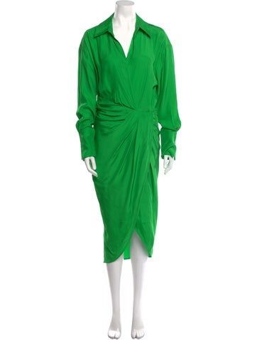 GAUGE81 Silk Wrap DressGreenPleated AccentsLong Sleeve with V-NeckConcealed Zip Closure at SideFit:Dresses by GAUGE81 typically fit true to size. Green V-neck Cocktail Dress, Green V-neck Midi Dress For Cocktail, Green Long Sleeve V-neck Dress For Formal Occasions, Formal Green Long Sleeve V-neck Dress, Green Fitted V-neck Workwear Dress, Green Midi-length V-neck Dress For Formal Occasions, Green Fitted V-neck Dress For Work, Green V-neck Midi Dress For Formal Occasions, Green V-neck Office Dress