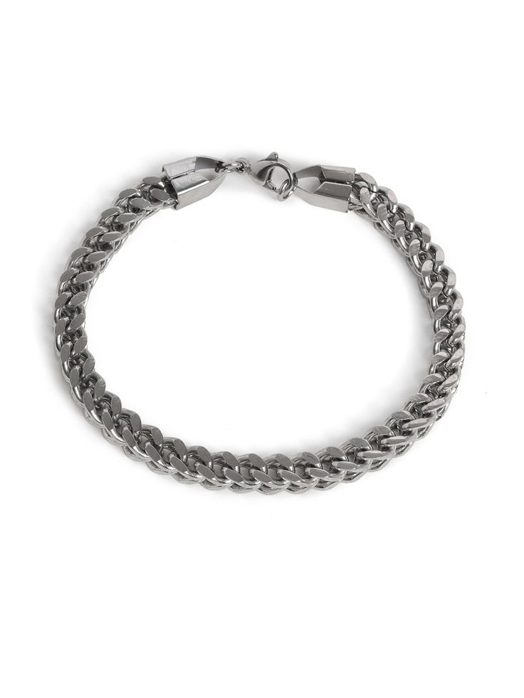 You just need to wrap this stylish bracelet around your wrist while chilling in your favourite jeans and a t-shirt, and it will instantly make you stand out in the crowd. You can never go wrong with this as a gift for your loved one's. Casual Stainless Steel Bracelet With Clasp, Casual Stainless Steel Bracelets, Casual Stainless Steel Bracelet, Casual Bracelets With Stainless Steel Clasp For Everyday, Casual Everyday Bracelets With Stainless Steel Clasp, Casual Silver Adjustable Chain Bracelet, Everyday Stainless Steel Bracelet Wristband, Everyday Stainless Steel Wristband, Casual Jubilee Bracelet Jewelry For Friendship