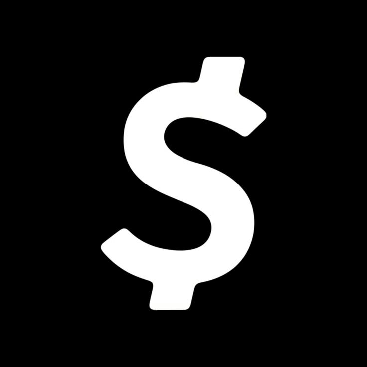 a white dollar sign on a black background