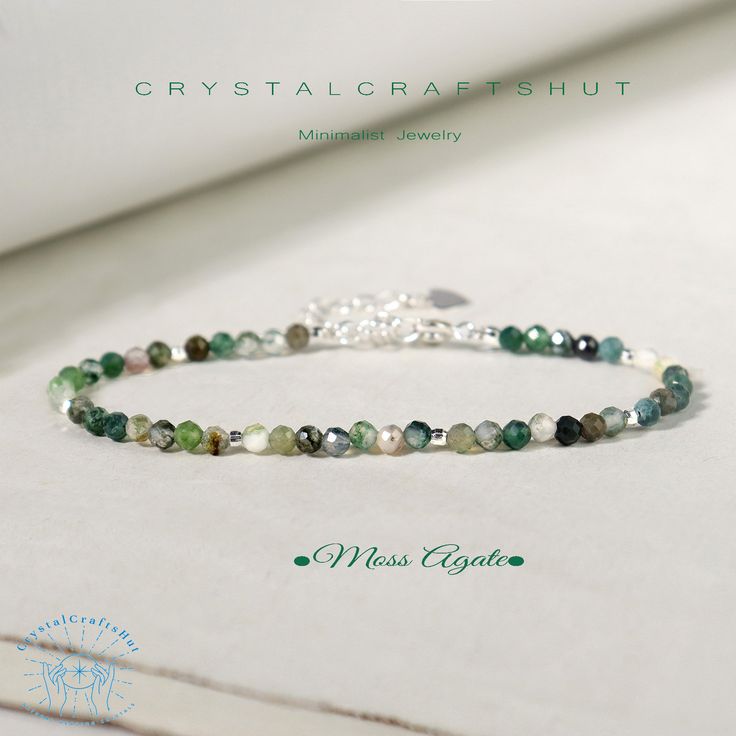 Moss Agate Tiny Bead Bracelet Green Gemstone Skinny Bracelet Delicate Bracelet 2MM Stone Bead Minimalist  Bracelet Adjustable Dainty Yoga Crystal Bracelet Gift Material : Moss Agate, Natural Stones, Natural Crystal, Raw Stone Quality: AAA+ Length: fit for 6.3 ~ 7.3 inches wrists Beads size: 2mm Size: Adjustable It is good gift for your friends, families + Free gift pouch  Your bracelet will arrive beautifully packaged in a gift bag ,The bracelet is adjustable.  All beads are carefully selected. It is a unique and meaningful gift for yourself or someone special. Perfect cool gift that anyone will love! These happy bracelet can't help but make you smile! Add to cart today! this is one you might want to keep yourself, but would make a wonderful gift to anyone.    As you can see this is a real Cheap Green Wrap Bracelet As Gift, Agate Faceted Beads Bracelets As Gift, Adjustable Agate Crystal Bracelet With Round Beads, Minimalist Crystal Bracelet With Natural Stones, Adjustable Crystal Bracelet With Polished Beads, Agate Crystal Bracelet With Faceted Beads As A Gift, Minimalist Green Beaded Bracelets With Natural Stones, Minimalist Polished Bead Bracelets As Gift, Adjustable Agate Beaded Bracelets With Polished Beads