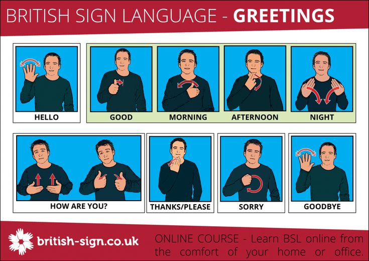 an advertisement for british sign language greetings