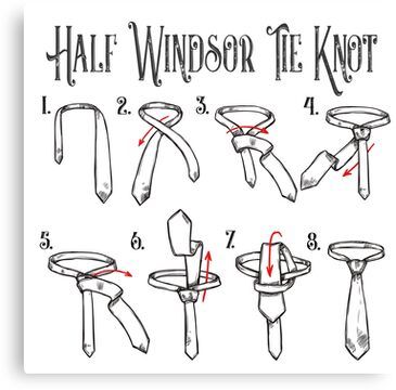 half windsor tie knot Canvas Print Tying Ties, Windsor Tie Knot, Tie A Tie Easy, Cool Tie Knots, Necktie Knots, Windsor Tie, Mens Ties Crafts, Half Windsor, Hook Knot