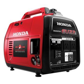 the honda generator is red and black