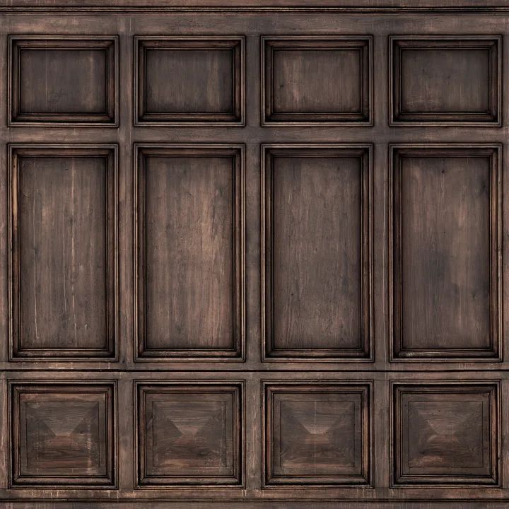 an old wood paneled wall with square and rectangle panels