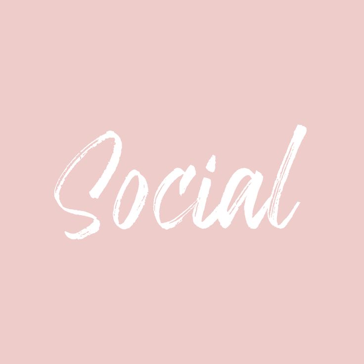 the word social written in white on a pink background