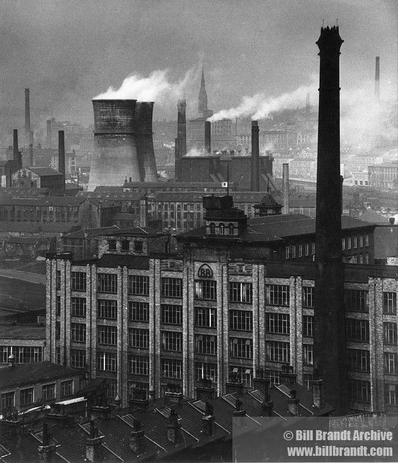 Factories and chimneys in Middlesborough 1940s Industrial Revolution Illustration, Revolution Illustration, Bill Brandt, American Illustration, Industrial Photography, Industrial Revolution, Industrial Art, Dieselpunk, Land Scape