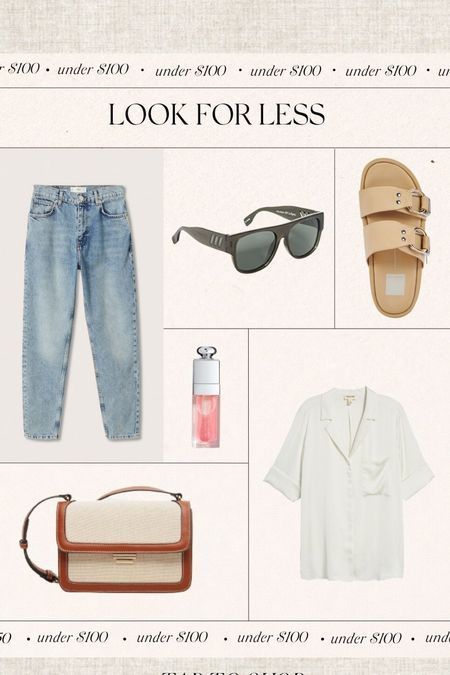 an image of a woman's clothes and accessories for her look for less campaign