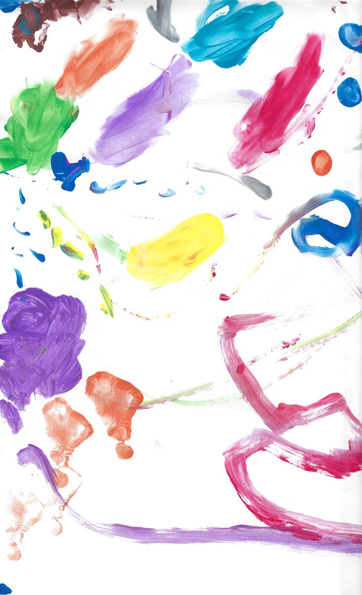 an art project for kids with colorful paint on paper and watercolors in the background