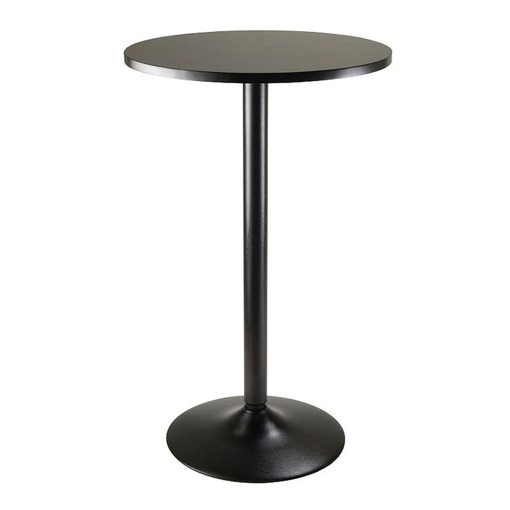 a round table with a black base on a white background for use in an office or restaurant