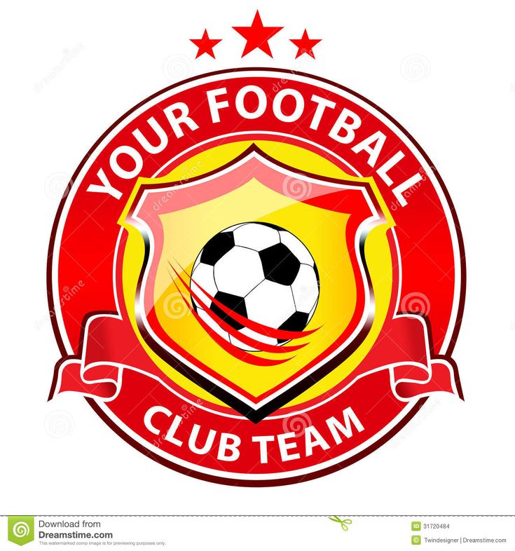 a soccer logo with the words your football club team on it and a ball in the center