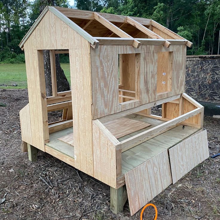 a chicken coop built into the ground