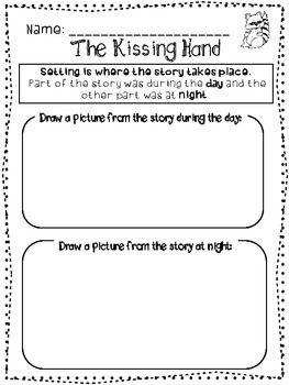 the kissing hand worksheet for students to practice reading and writing their own words