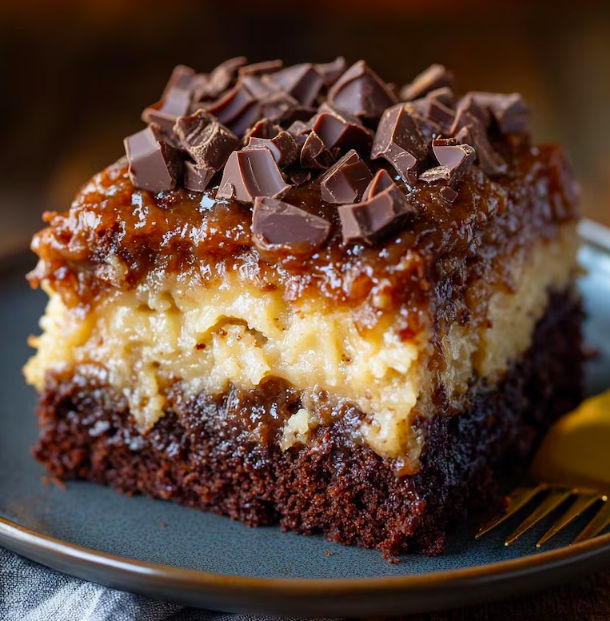 a piece of cake on a plate with a fork