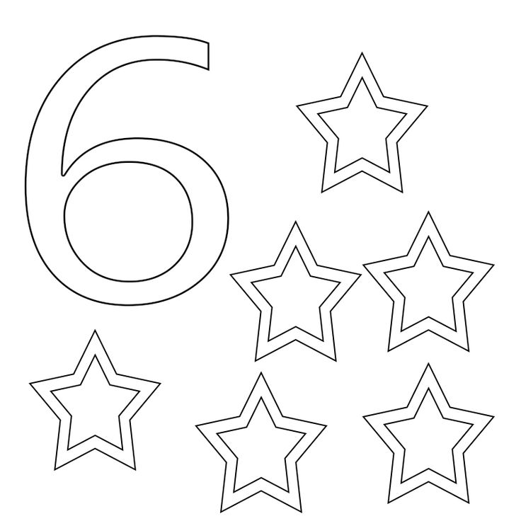 the number six is surrounded by five stars