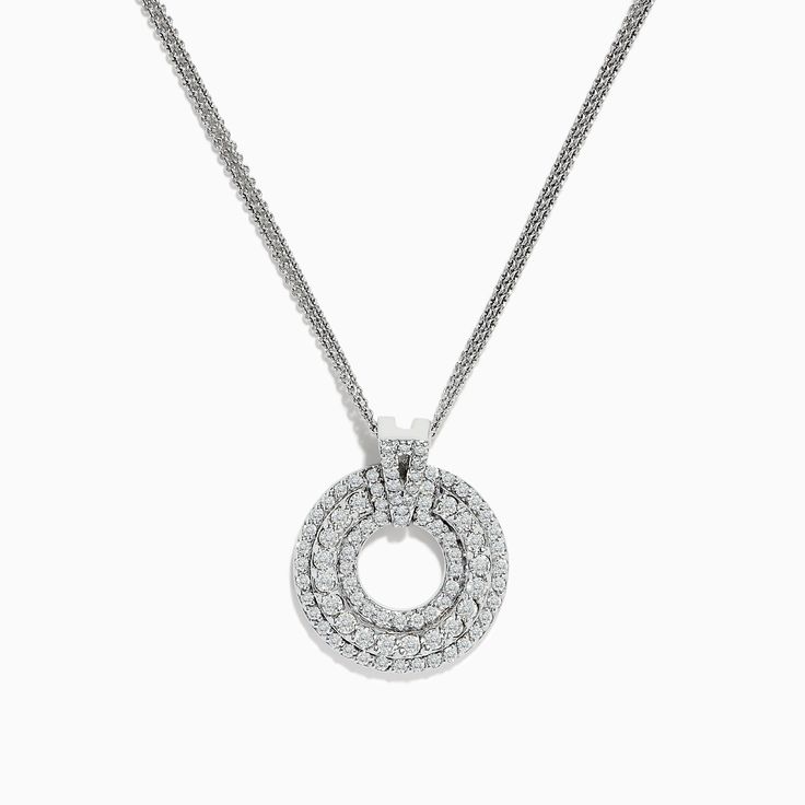 Effy 14K White Gold Diamond Circle Pendant Diamond Circle Pendant, Circle Diamond, Circle Pendant, White Gold Diamonds, Diamond Pendant, Gold Diamond, Diamond Necklace, Silver Necklace, Diamonds