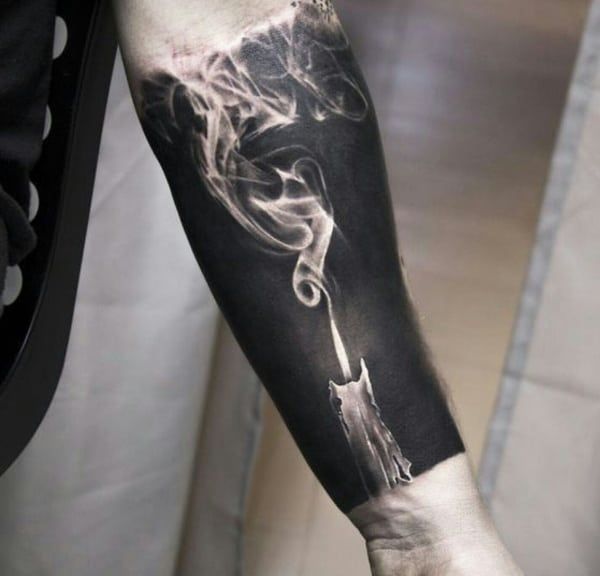 Gorgeous Negative Space Tattoo Designs Tato Realis, Tattoos Arm Mann, Forearm Cover Up Tattoos, Side Arm Tattoos, Tato Flash, Lower Arm Tattoos, Tattoo Ideas Males, Negative Space Tattoo, Catrina Tattoo