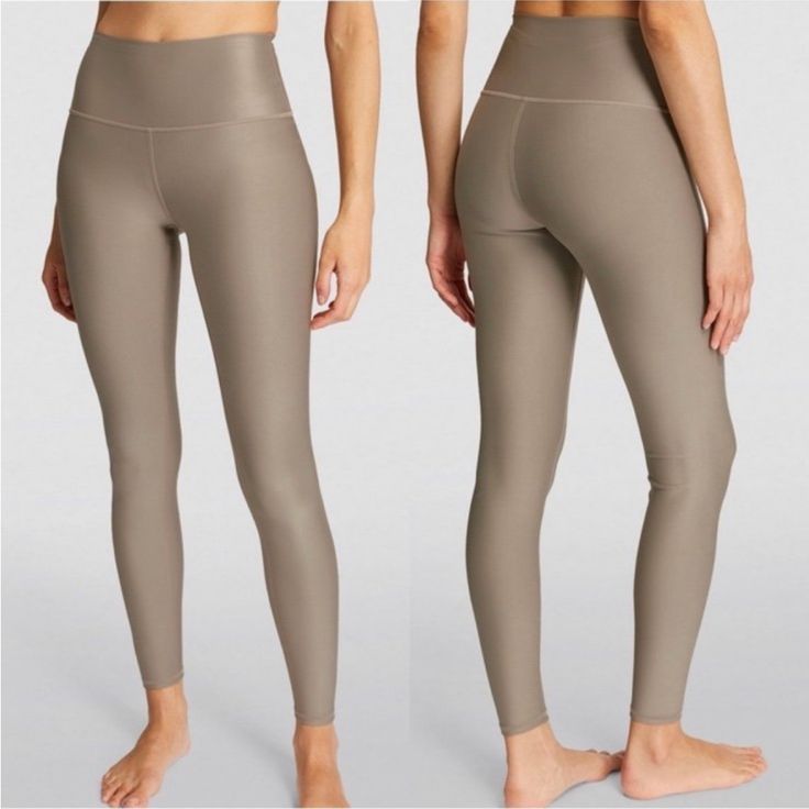 Beige Color 7/8 Length Alo Yoga Tight Bottoms For Pilates, High Waist Alo Yoga Athleisure Leggings, Alo Yoga High Waist Athleisure Leggings, High Waist Alo Yoga Leggings, Alo Yoga Solid Color Leggings For Pilates, Alo Yoga Full-length Activewear, Alo Yoga Compression Bottoms For Pilates, High Waist Alo Yoga Leggings For Yoga, Alo Yoga High Waist Leggings For Yoga