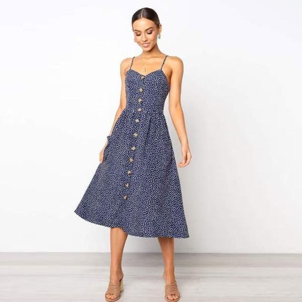 SALE $59.99-$44.99 Floral Beach Dresses, Linen Casual Dress, European Dress, Beach Dresses Summer, Linen Casual, Suspender Dress, Midi Dress Summer, Summer Party Dress, Formal Dresses For Women