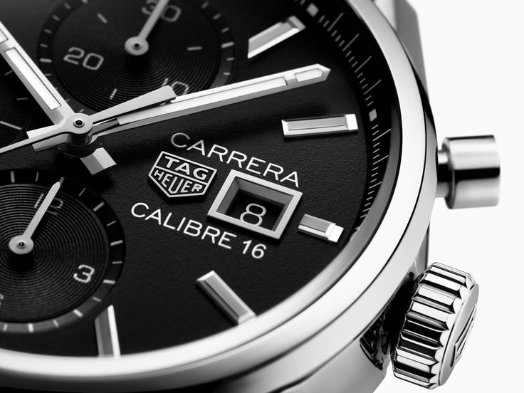 A versatile 41mm TAG Heuer Carrera chronograph with black dial and rhodium-plated steel bracelet. Powered by the robust Calibre 16 automatic movement, it is a very urban, elegant and masculine look. Tag Heuer Carrera Chronograph, Panerai Luminor 1950, Breitling Bentley, Tag Heuer Carrera Calibre, Heuer Carrera, Course Automobile, Tag Heuer Carrera, Latest Watches, Panerai Luminor