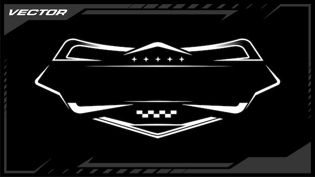 an abstract black and white logo with stars on it's center strip, in the shape of a shield