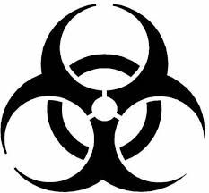 a black and white biohazard symbol