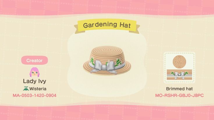 an animal crossing game screen showing the garden hat