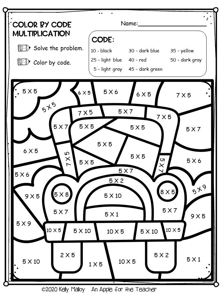 color by code math worksheet for kids to help students learn how to solve the problem