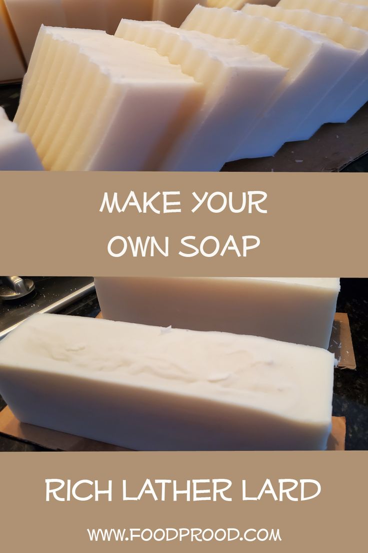 three different types of soaps with the words make your own soap