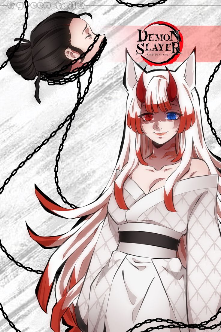 an anime character with long white hair and red eyes