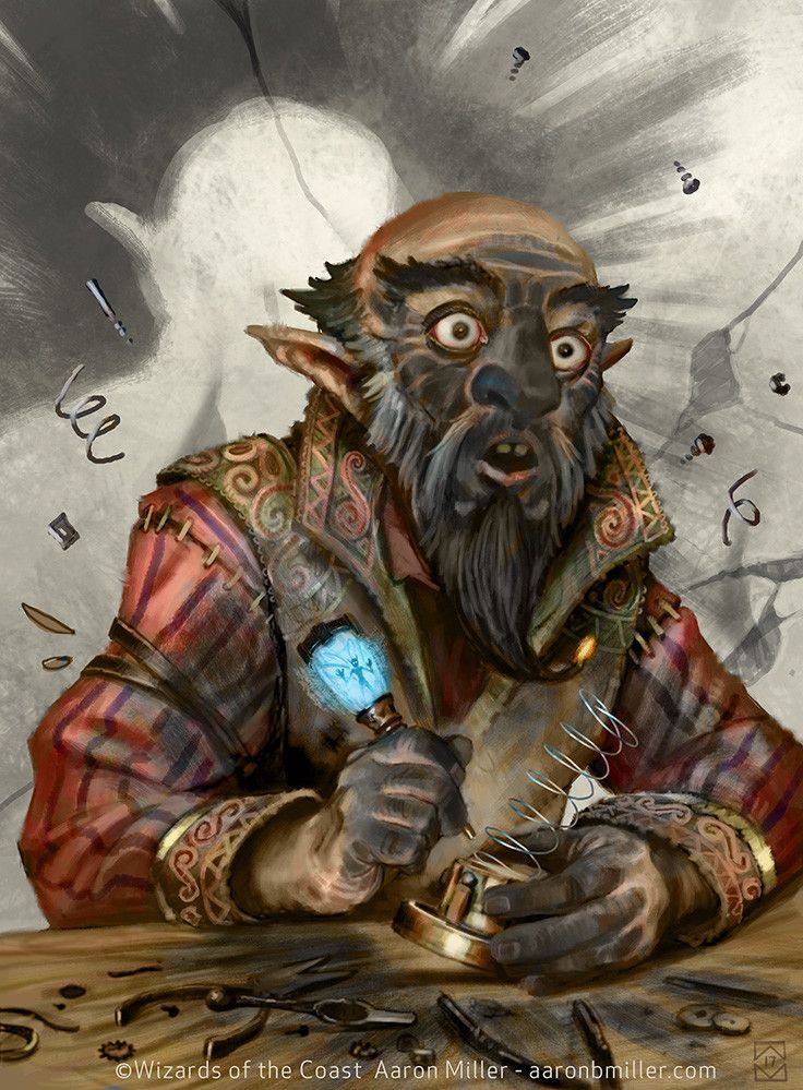 an illustration of a troll sitting at a table with scissors in his hand and writing on it